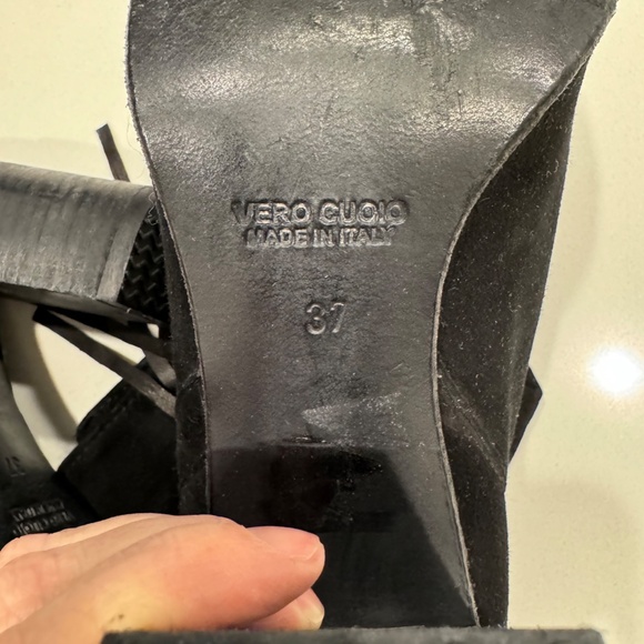 Free People Wild Rose Slouch Fringe Boots in Black size EU 37 - Picture 8 of 9